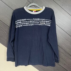 Vintage Tommy Hilfiger 1985 Graffiti Logo Long Sleeve Shirt‎ Navy XL EUC